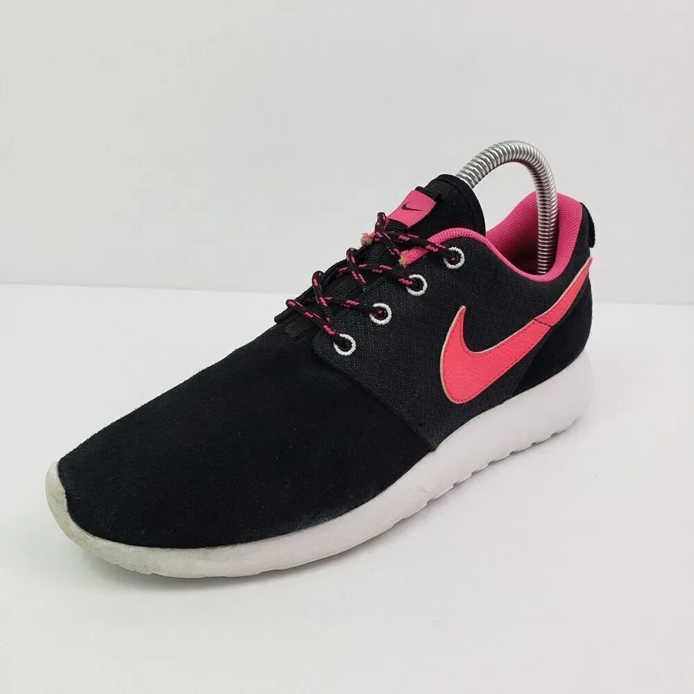 Nike Roshe One Girls Size 6Y Womens Sz 7.5 Black Pink Running Sneaker Shoes